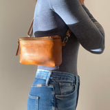 tan leather adjustable bag